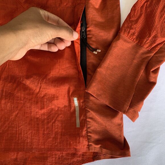 REI On the Trail Run Jacket Men S Orange Lightweight Packable Hiking Outdoor - Picture 3 of 10